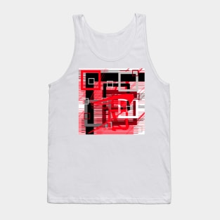 red black silver grey white abstract geometric art Tank Top